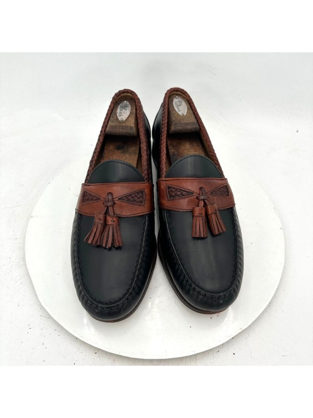 Allen Edmonds Maxfield Men Sz 11.5D Black Brown Leather Tassel Loafer Dress Shoe